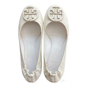 Tory Burch White Patent Leather Ballerina Flats